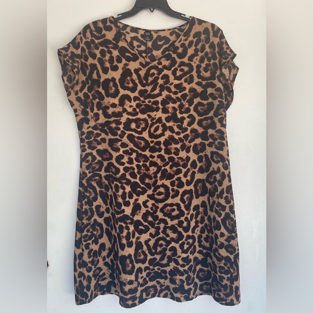 Brown and Black A-line Dolman Sleeve Dress